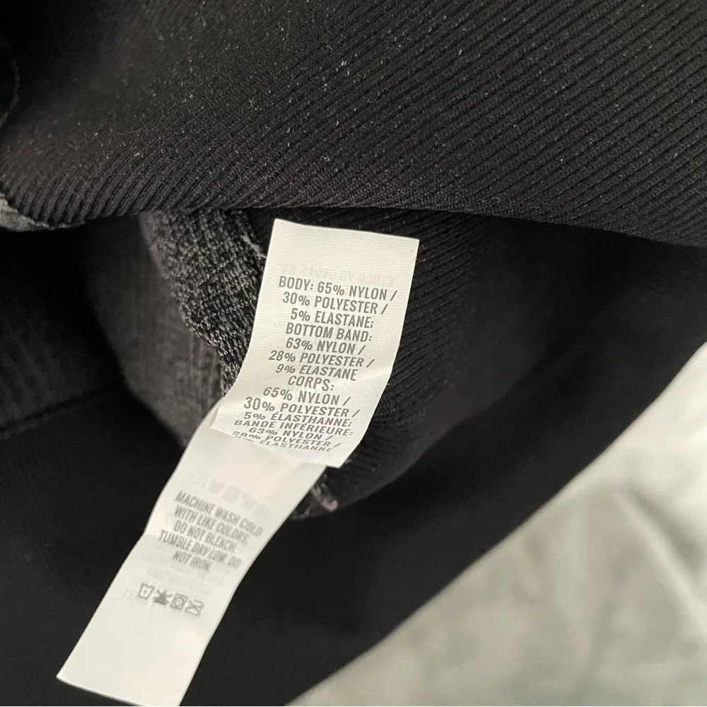 Offline By Aerie Black Fitted Ribbed Cropped Top Athleisure Size XL